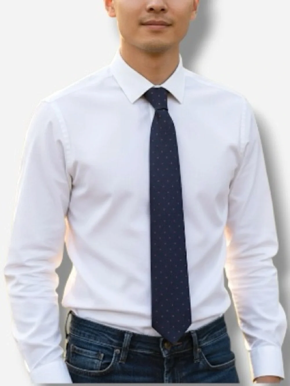 🌸New🌸 Gap Men’s Tie 100% Silk Navy Blue Dots NWT